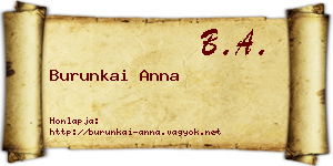 Burunkai Anna névjegykártya
